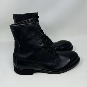 Addison Shoe Co Combat Steel Toe Boots Mens 10.5 Black Biltrite Vintage 1987